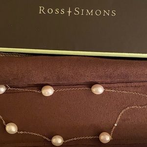Ross-Simons Pearl Station Necklace - Gold